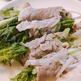 レンジ調理で！水菜の肉巻き